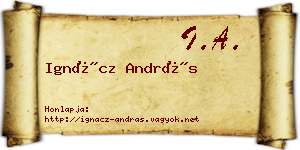 Ignácz András névjegykártya