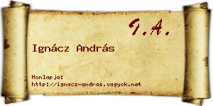 Ignácz András névjegykártya